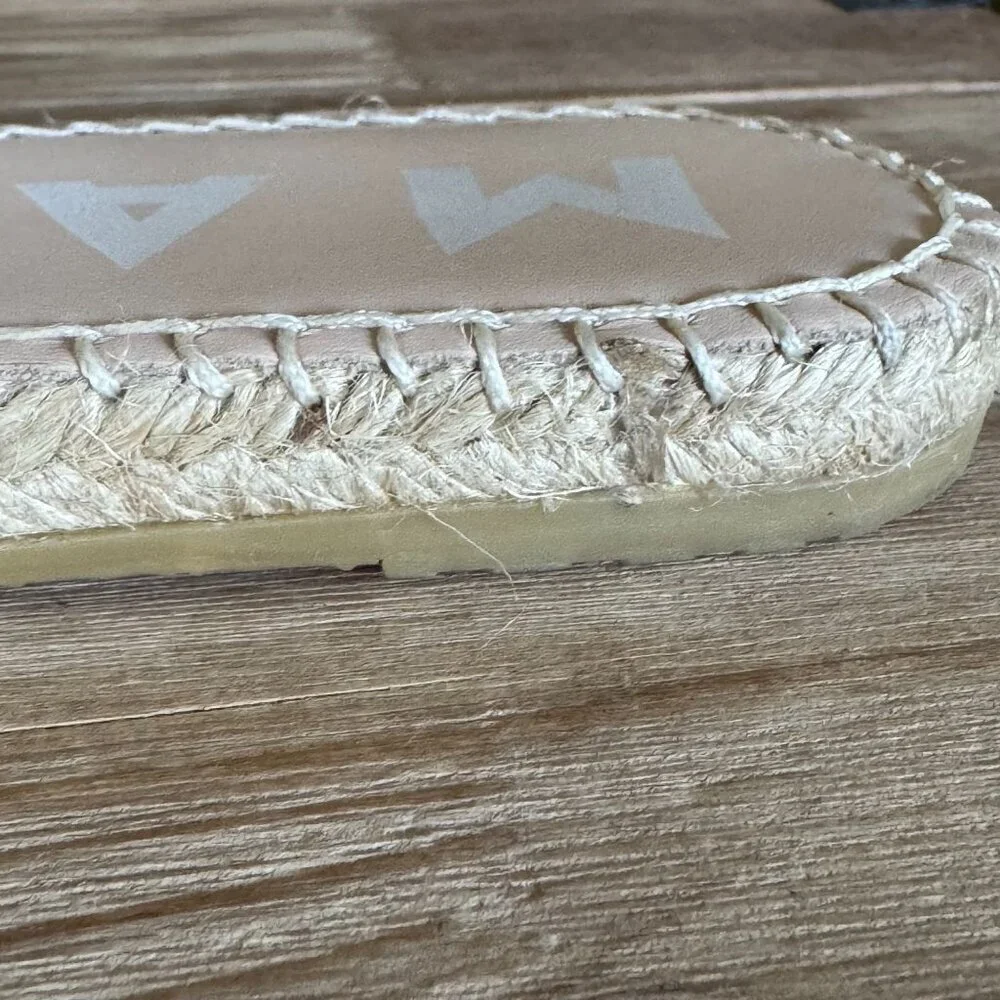 Manebi La Havana Knot Neutral‎ Hemp Euro Summer Espadrille Flat Slides Size 7
